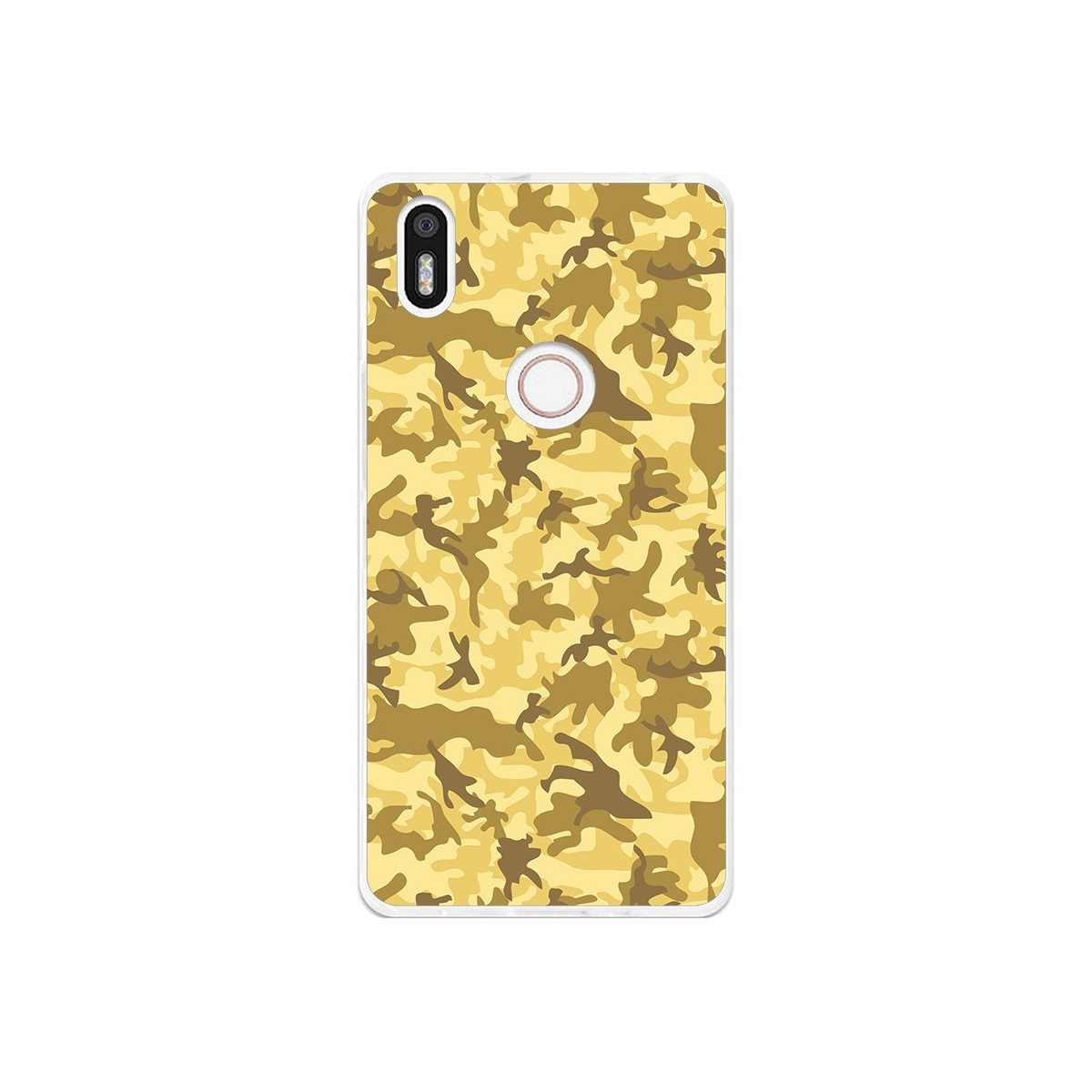 Funda Gel Tpu para Bq Aquaris X5 Plus Diseño Sand Camuflaje Dibujos