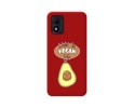 Funda Silicona Líquida Roja para Alcatel 1B 2022 diseño Vegan Life Dibujos