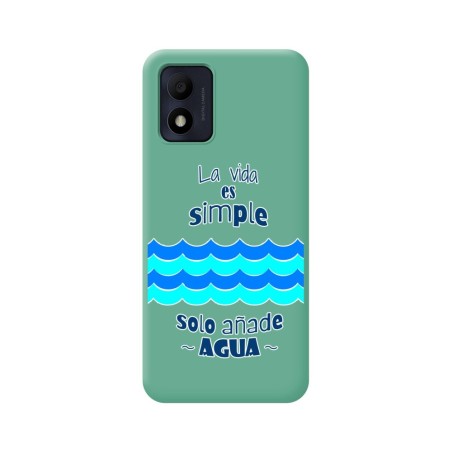Funda Silicona Líquida Verde para Alcatel 1B 2022 diseño Agua Dibujos