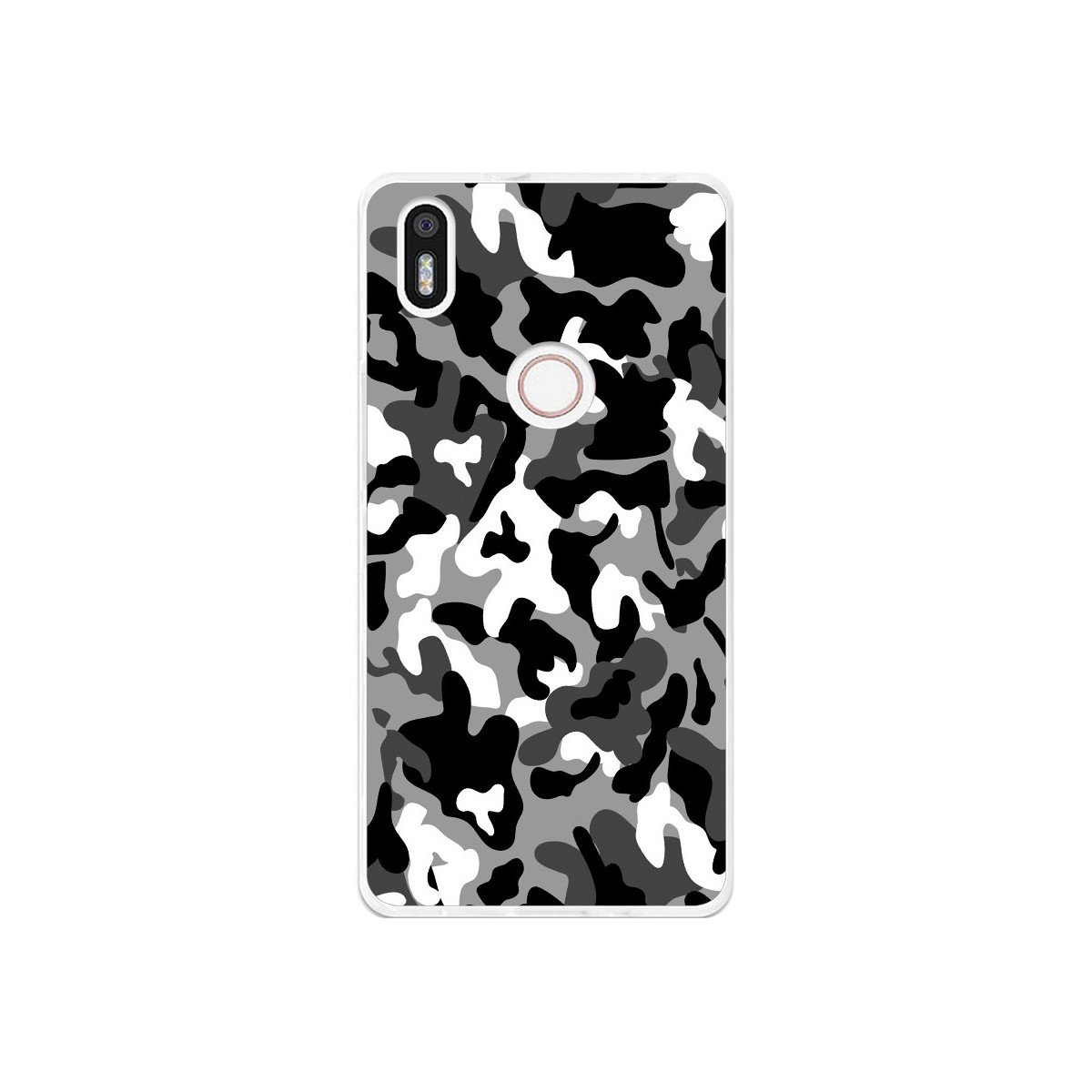 Funda Gel Tpu para Bq Aquaris X5 Plus Diseño Snow Camuflaje Dibujos