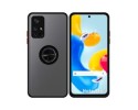 Funda Mate con Borde Negro y Anillo Giratorio 360 para Xiaomi Redmi Note 11s 5G