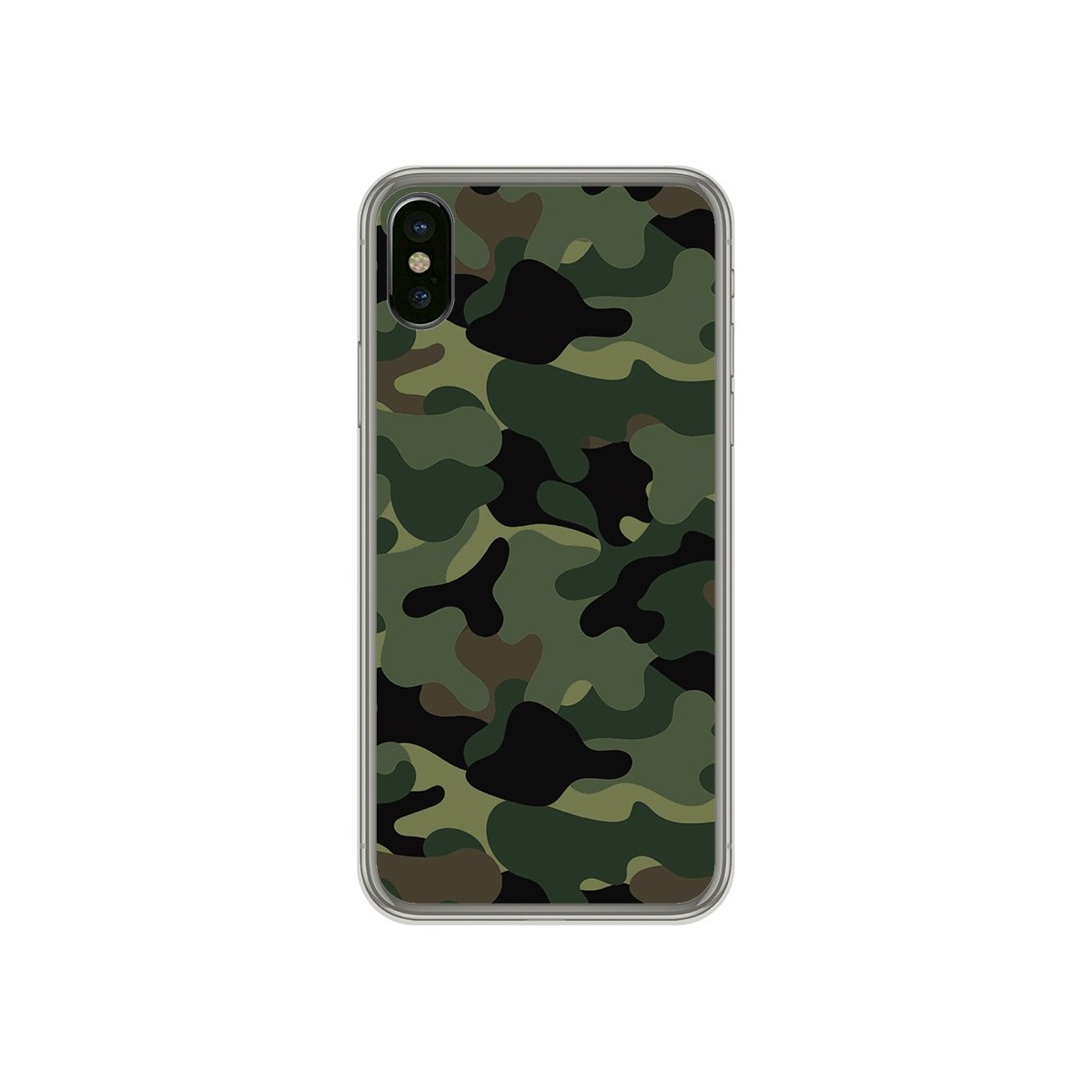 Funda Gel Tpu para Iphone X / XS Diseño Camuflaje Dibujos
