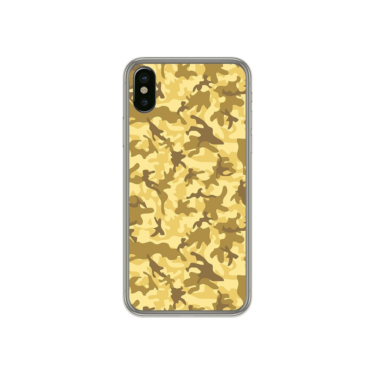 Funda Gel Tpu para Iphone X / XS Diseño Sand Camuflaje Dibujos