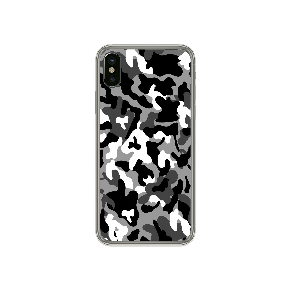 Funda Gel Tpu para Iphone X / XS Diseño Snow Camuflaje Dibujos