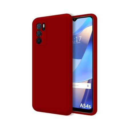 Funda Silicona Líquida Ultra Suave para Oppo A54s Color Roja
