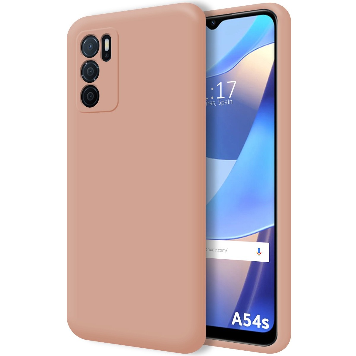 Funda Silicona Líquida Ultra Suave para Oppo A54s Color Rosa
