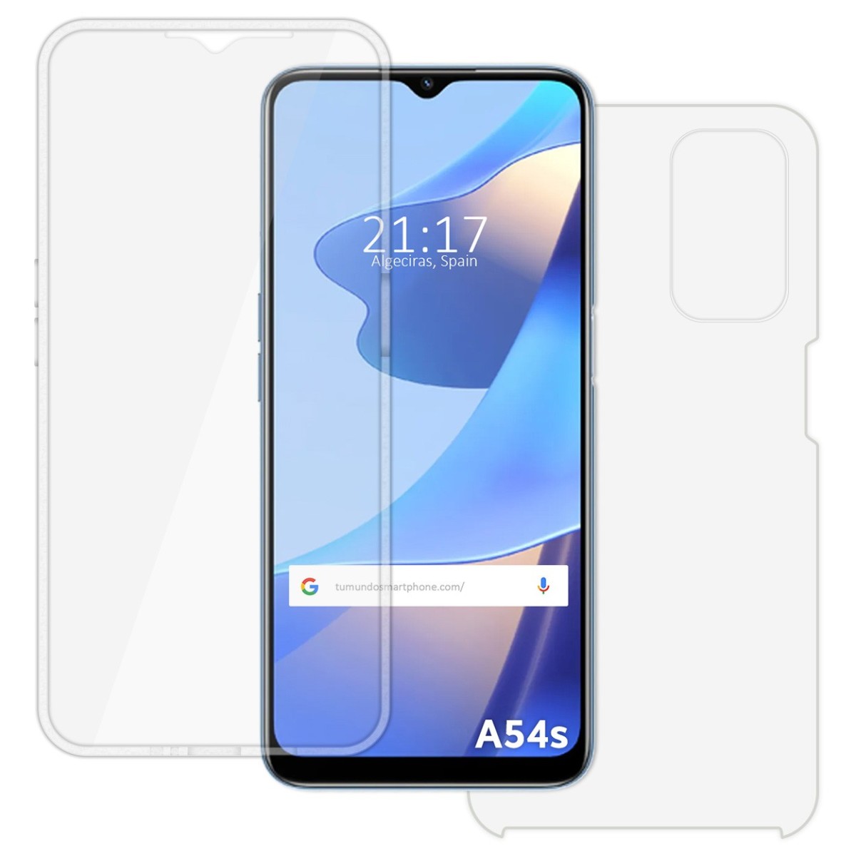 Funda Doble Transparente Pc + TPU Full Body 360 para Oppo A54s