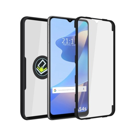 Funda Doble Negra Pc + TPU Full Body 360 con Anillo para Oppo A54s