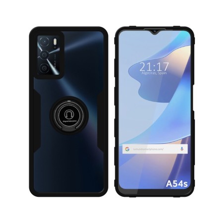 Funda Doble Negra Pc + TPU Full Body 360 con Anillo para Oppo A54s