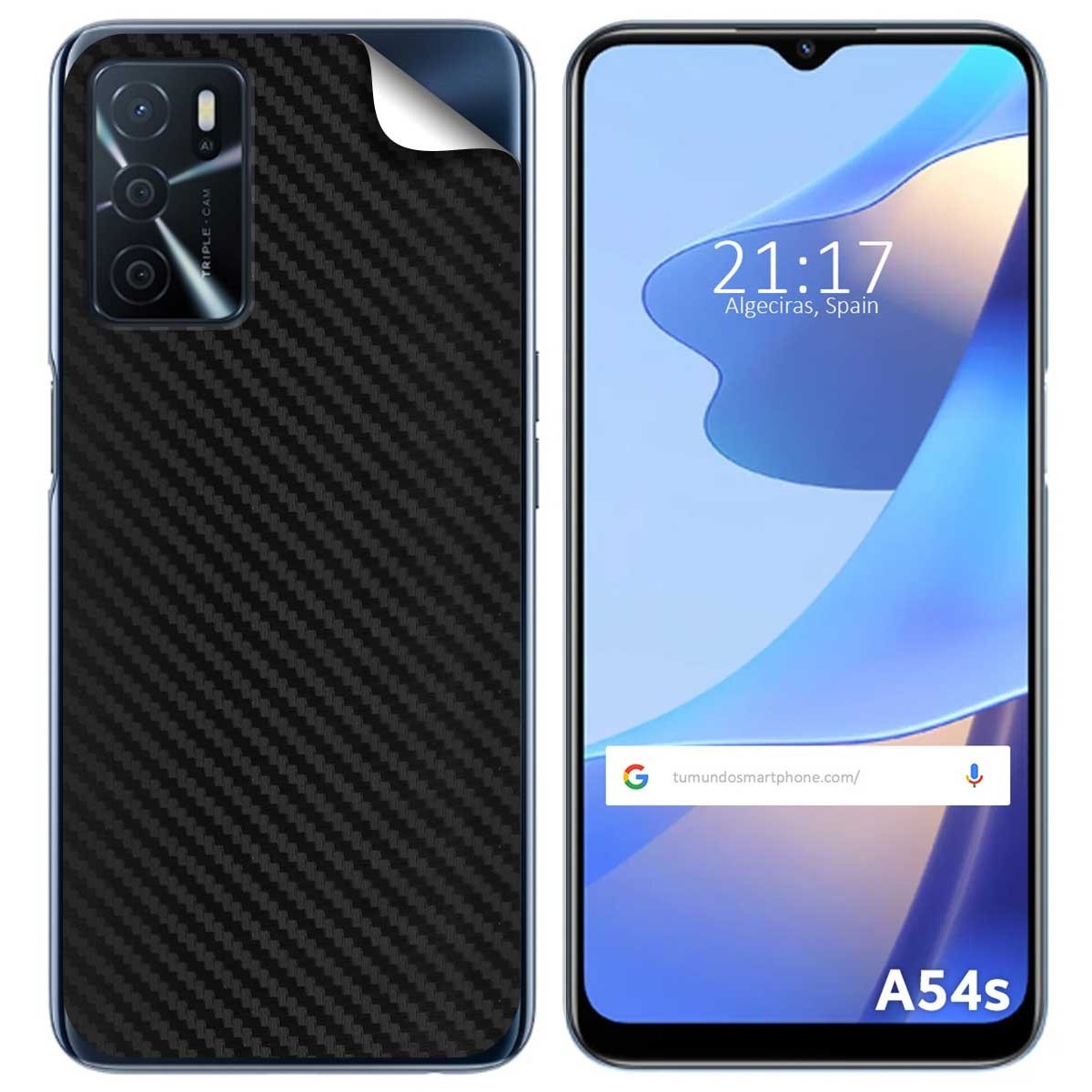 Pegatina Vinilo Autoadhesiva Textura Carbono para Oppo A54s