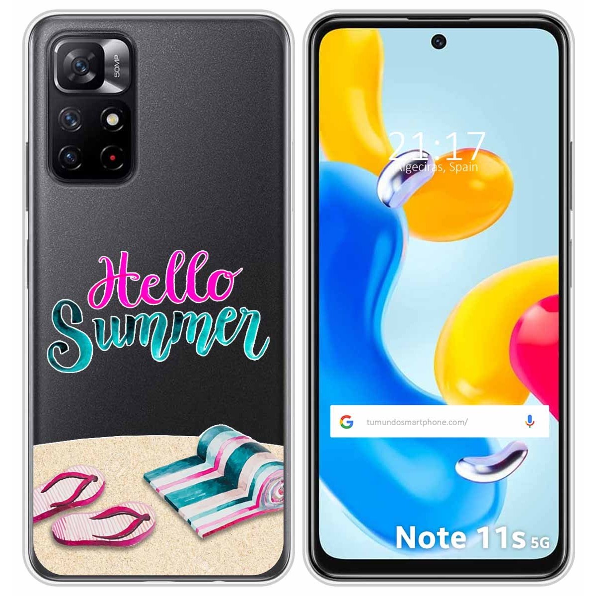 Funda Silicona Transparente para Xiaomi Redmi Note 11s 5G diseño Summer Dibujos