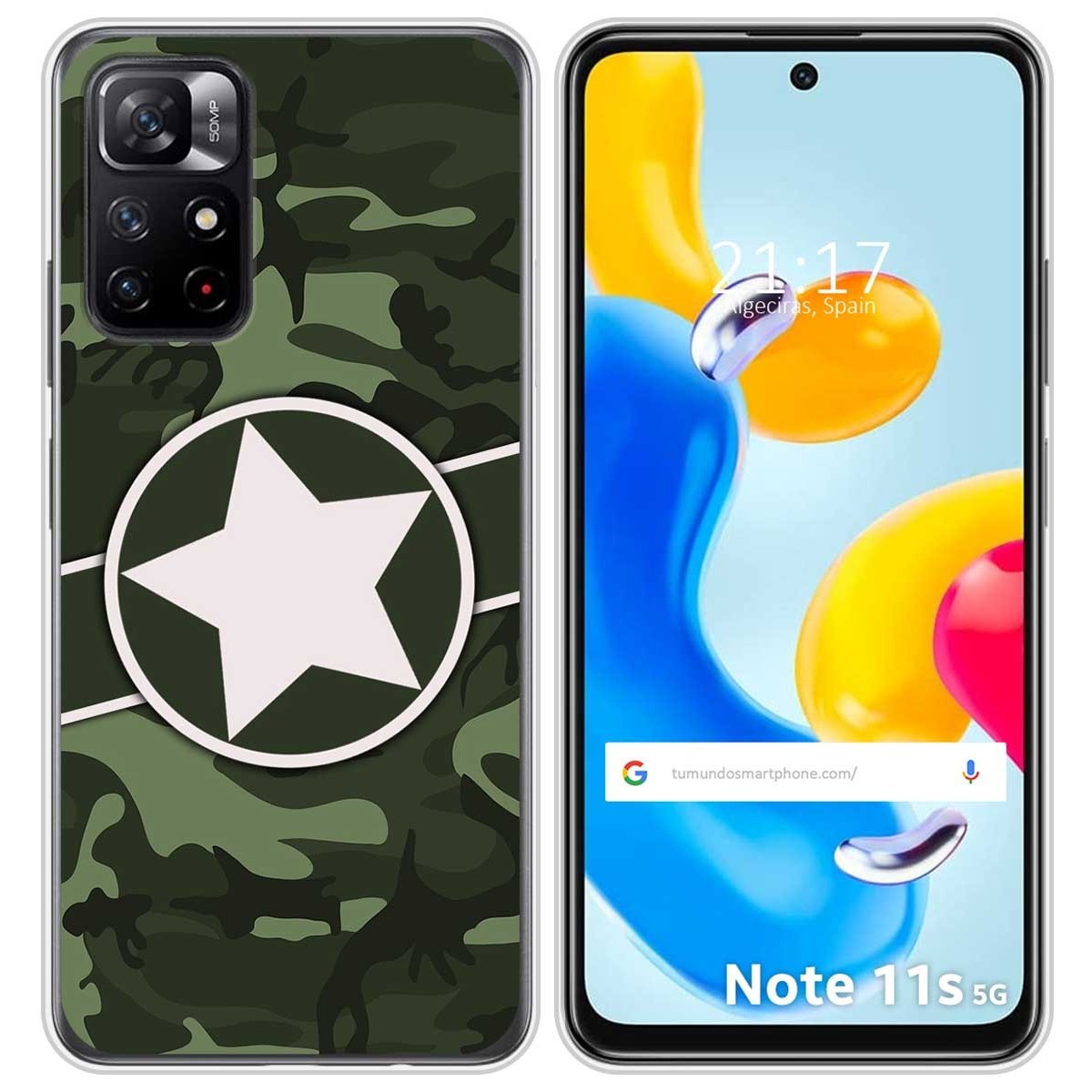Funda Silicona para Xiaomi Redmi Note 11s 5G diseño Camuflaje 01 Dibujos
