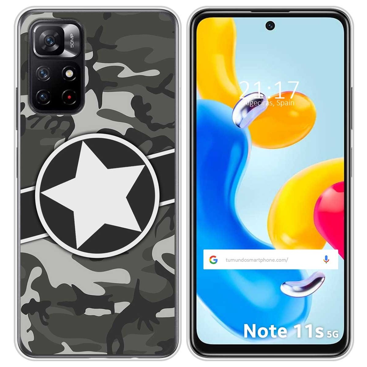 Funda Silicona para Xiaomi Redmi Note 11s 5G diseño Camuflaje 02 Dibujos