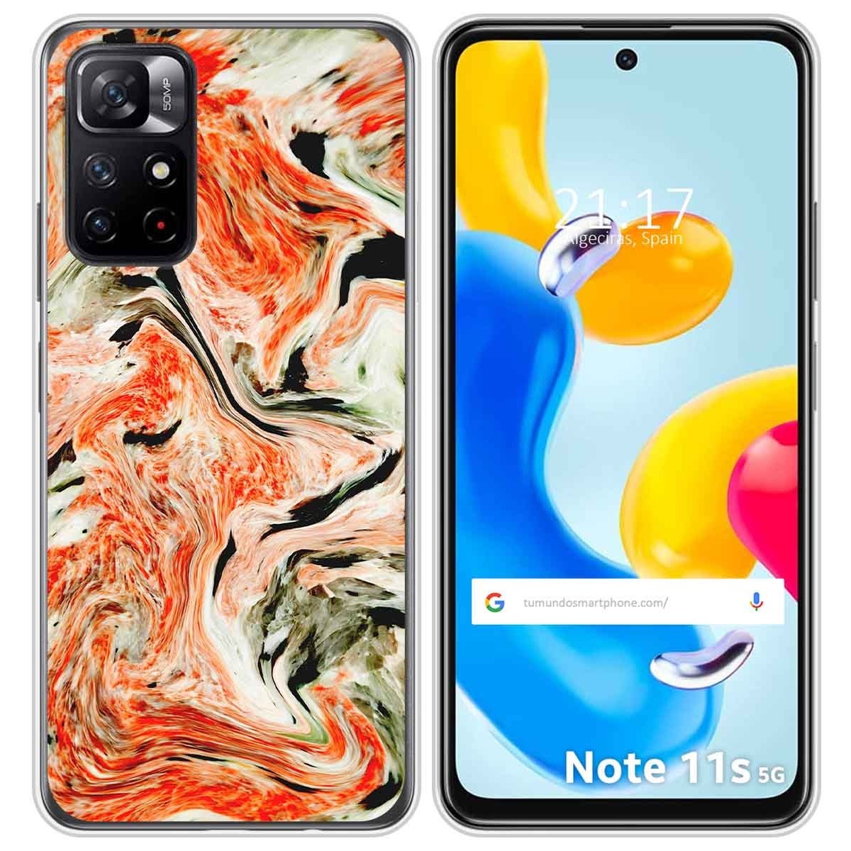Funda Silicona para Xiaomi Redmi Note 11s 5G diseño Mármol 12 Dibujos