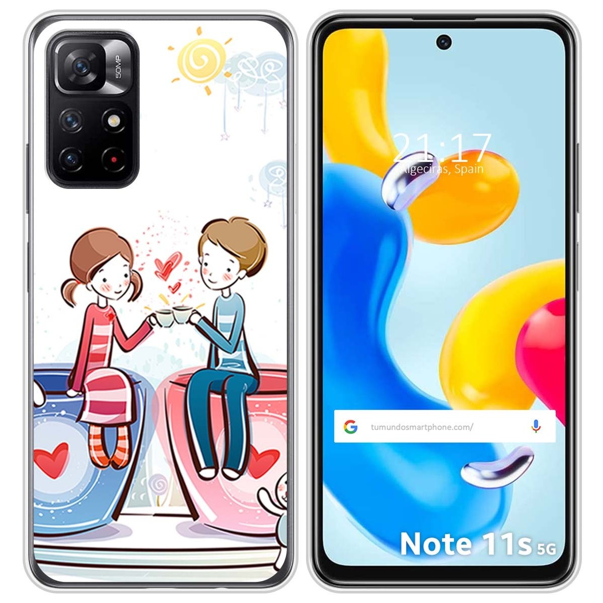 Funda Silicona para Xiaomi Redmi Note 11s 5G diseño Café Dibujos