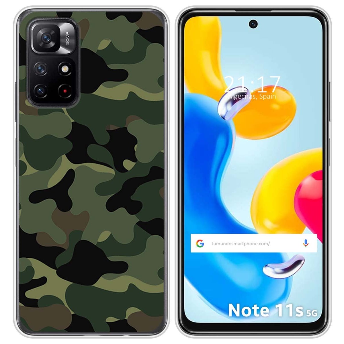 Funda Silicona para Xiaomi Redmi Note 11s 5G diseño Camuflaje Dibujos