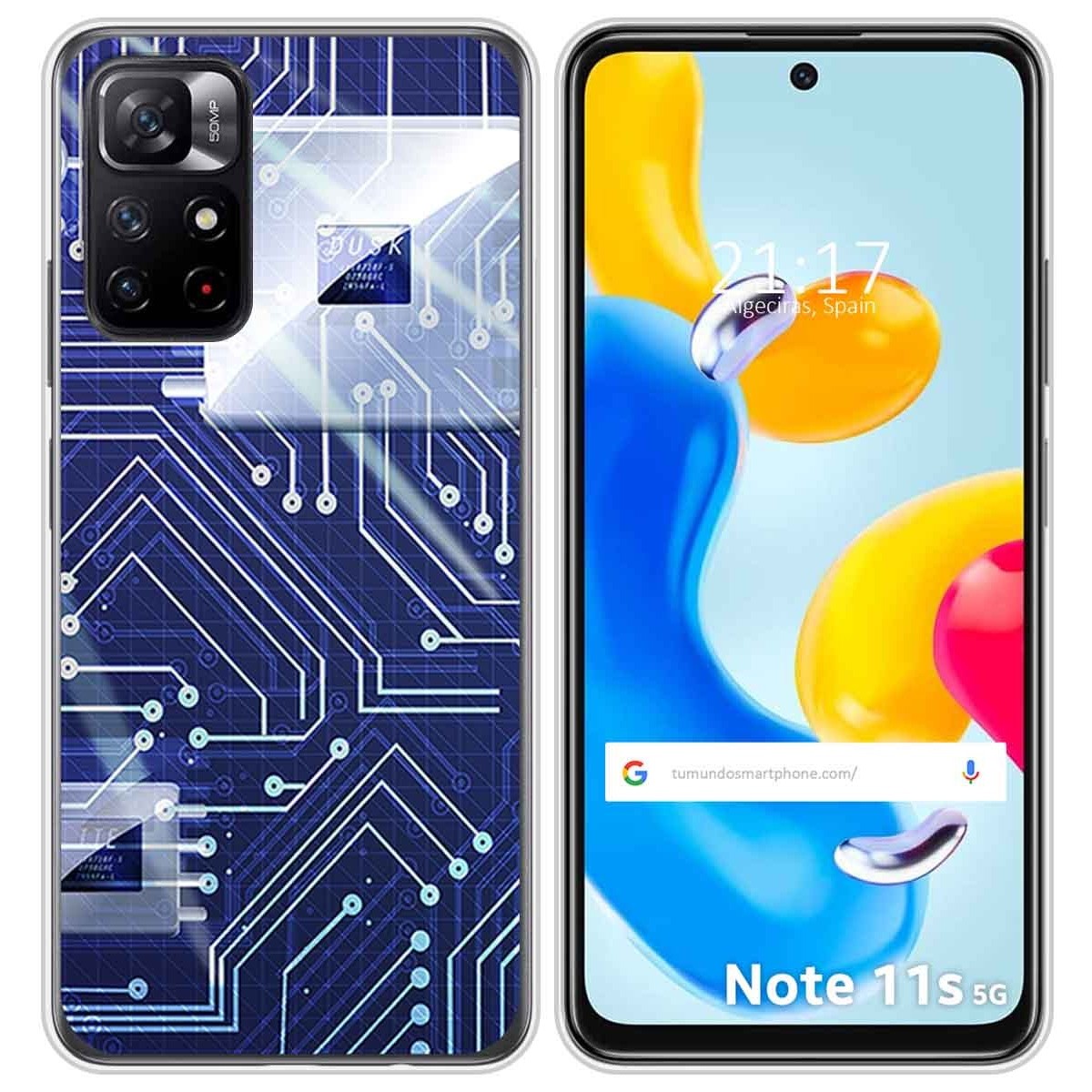 Funda Silicona para Xiaomi Redmi Note 11s 5G diseño Circuito Dibujos