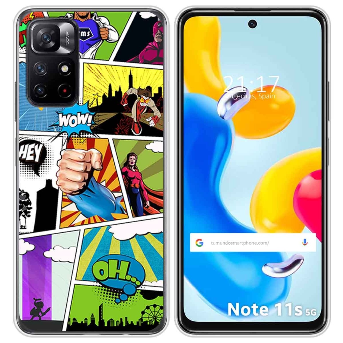 Funda Silicona para Xiaomi Redmi Note 11s 5G diseño Comic Dibujos