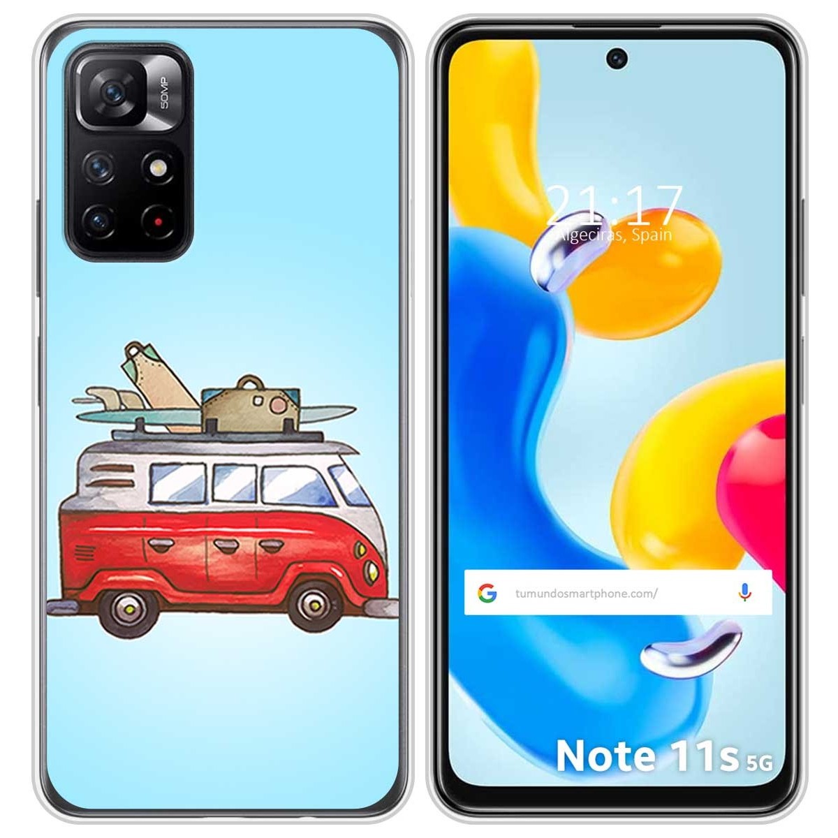 Funda Silicona para Xiaomi Redmi Note 11s 5G diseño Furgoneta Dibujos