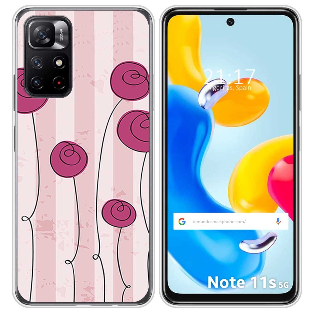Funda Silicona para Xiaomi Redmi Note 11s 5G diseño Flores Vintage Dibujos