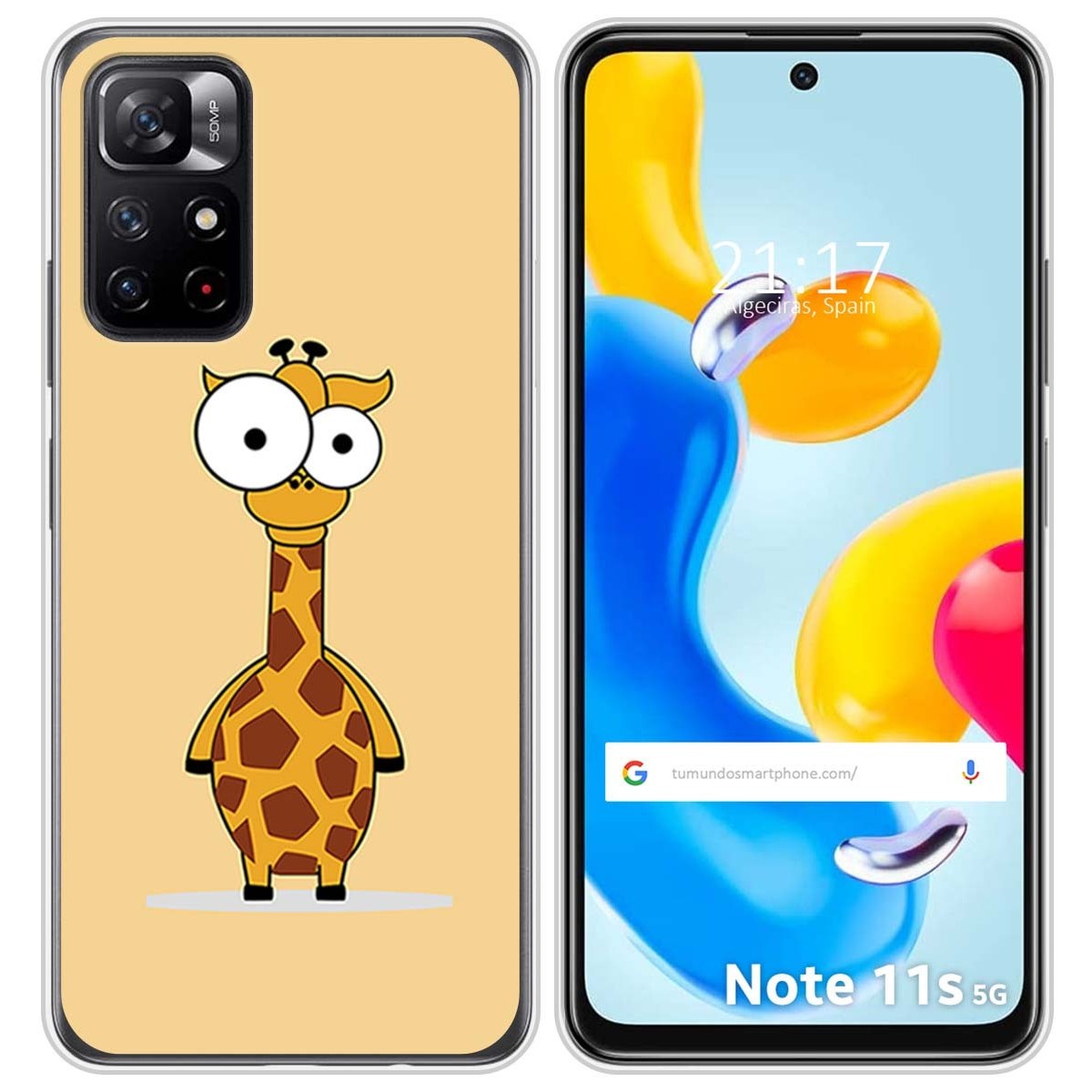 Funda Silicona para Xiaomi Redmi Note 11s 5G diseño Jirafa Dibujos