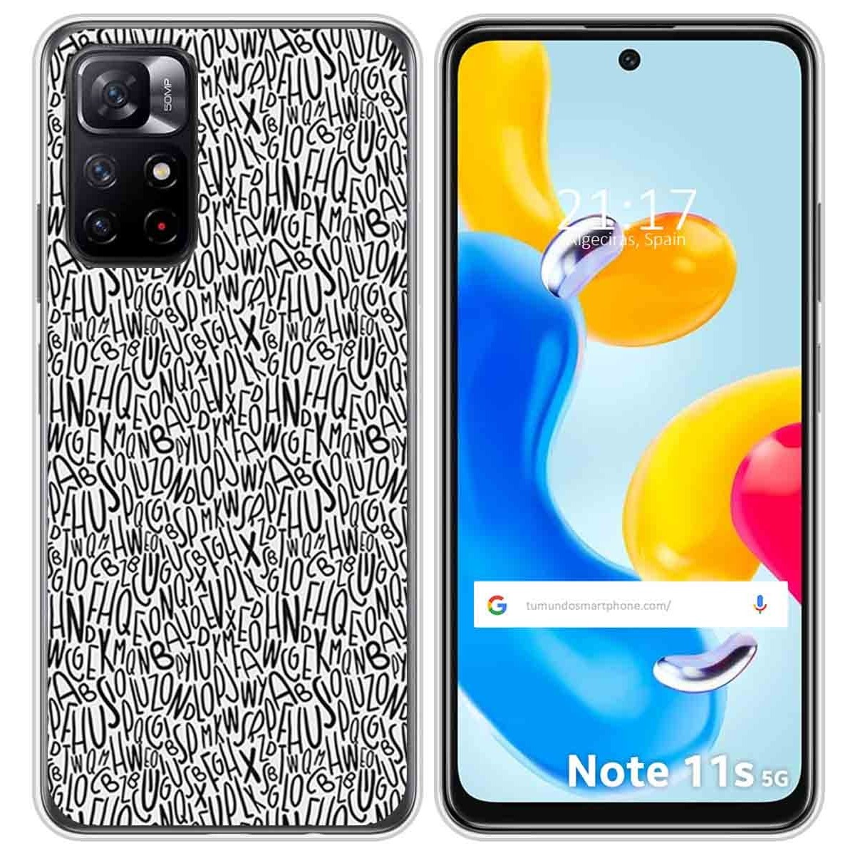 Funda Silicona para Xiaomi Redmi Note 11s 5G diseño Letras Dibujos