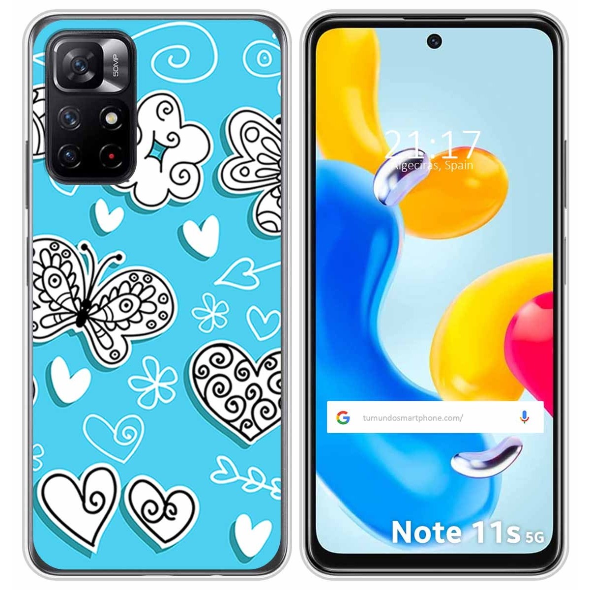 Funda Silicona para Xiaomi Redmi Note 11s 5G diseño Mariposas Dibujos