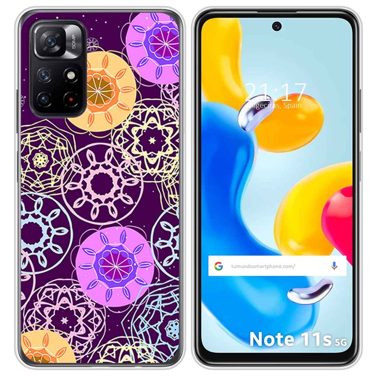 Funda Silicona para Xiaomi Redmi Note 11s 5G diseño Radial Dibujos