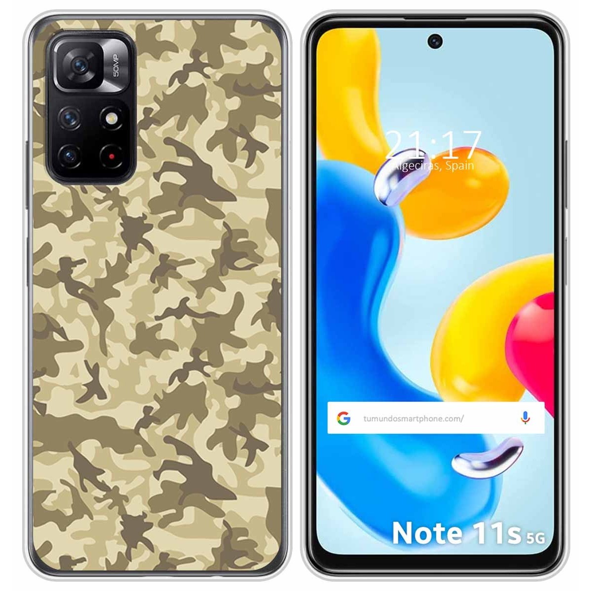 Funda Silicona para Xiaomi Redmi Note 11s 5G diseño Sand Camuflaje Dibujos