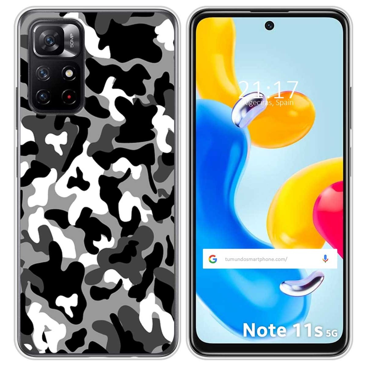 Funda Silicona para Xiaomi Redmi Note 11s 5G diseño Snow Camuflaje Dibujos