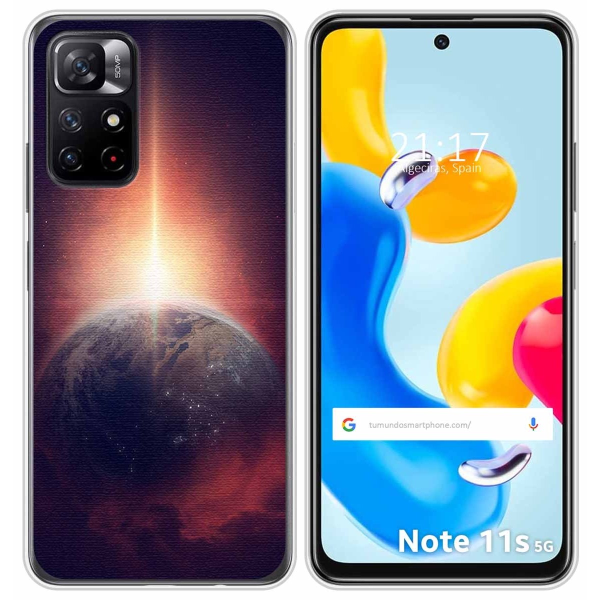 Funda Silicona para Xiaomi Redmi Note 11s 5G diseño Tierra Dibujos