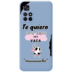 Funda Silicona Líquida Azul para Xiaomi Redmi Note 11s 5G diseño Vaca Dibujos