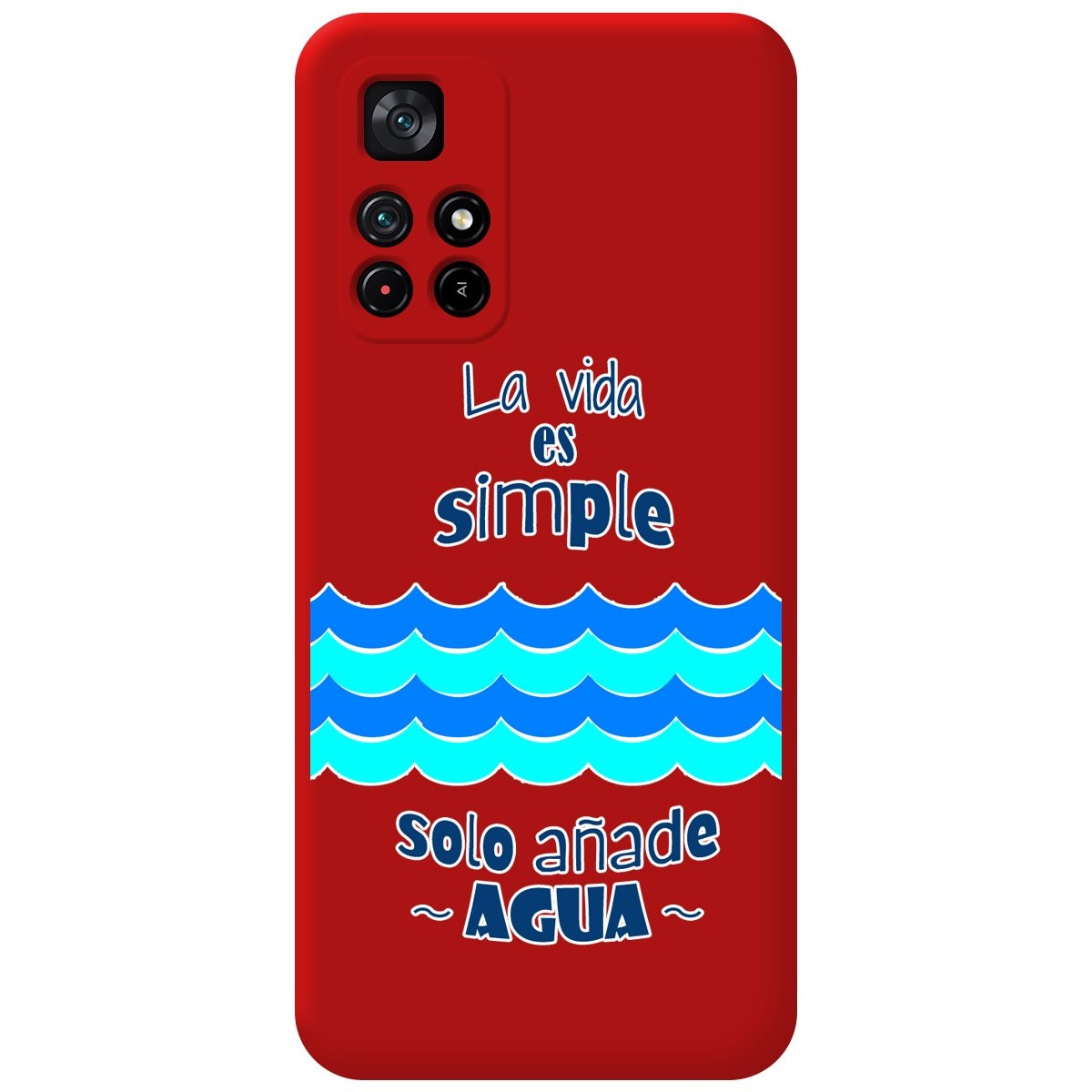 Funda Silicona Líquida Roja para Xiaomi Redmi Note 11s 5G diseño Agua Dibujos