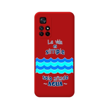 Funda Silicona Líquida Roja para Xiaomi Redmi Note 11s 5G diseño Agua Dibujos