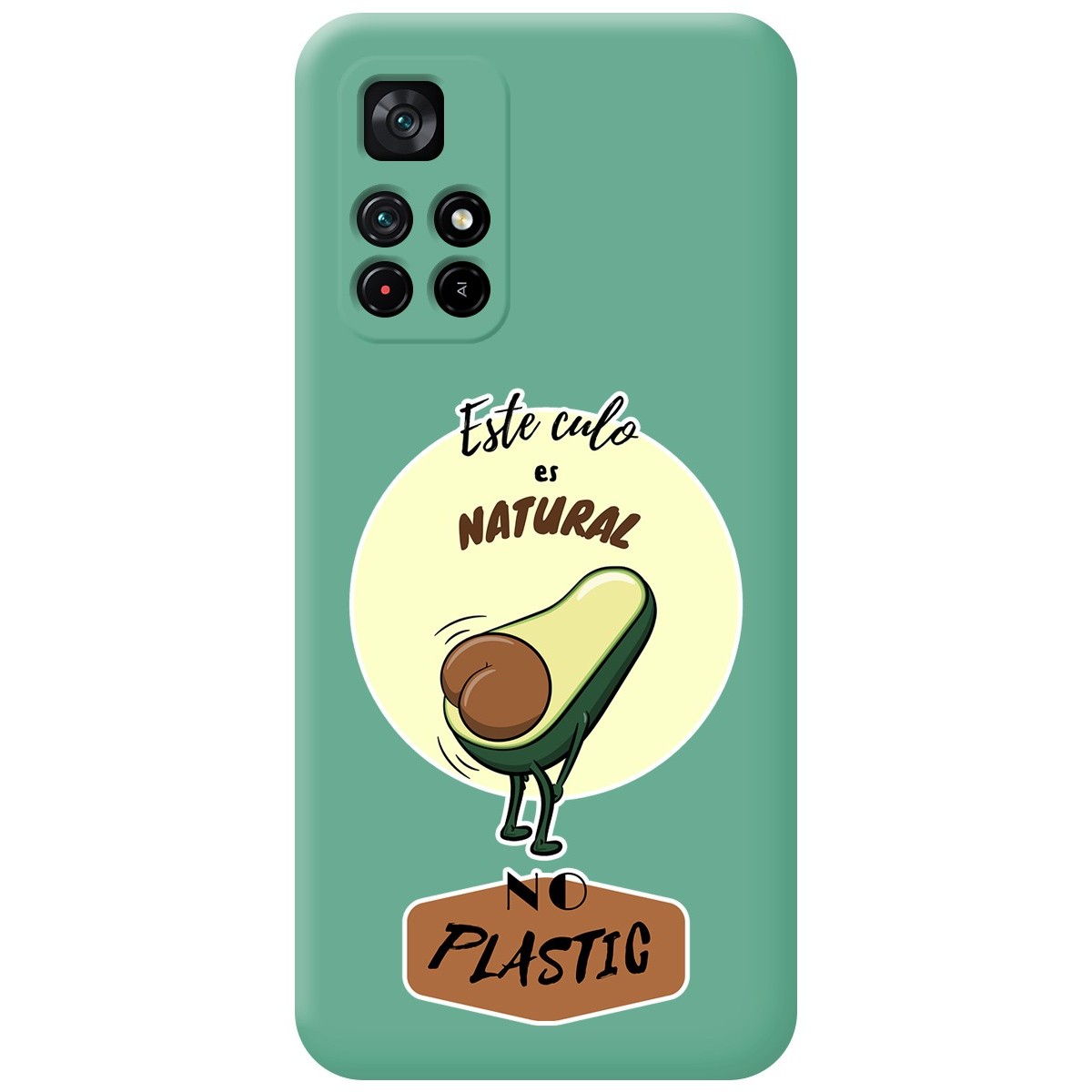 Funda Silicona Líquida Verde para Xiaomi Redmi Note 11s 5G diseño Culo Natural Dibujos