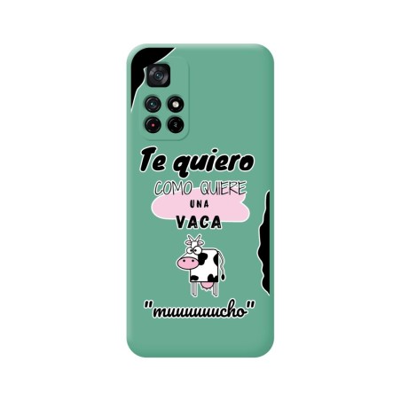 Funda Silicona Líquida Verde para Xiaomi Redmi Note 11s 5G diseño Vaca Dibujos