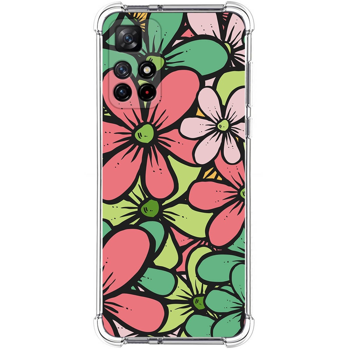 Funda Silicona Antigolpes para Xiaomi Redmi Note 11s 5G diseño Flores 02 Dibujos