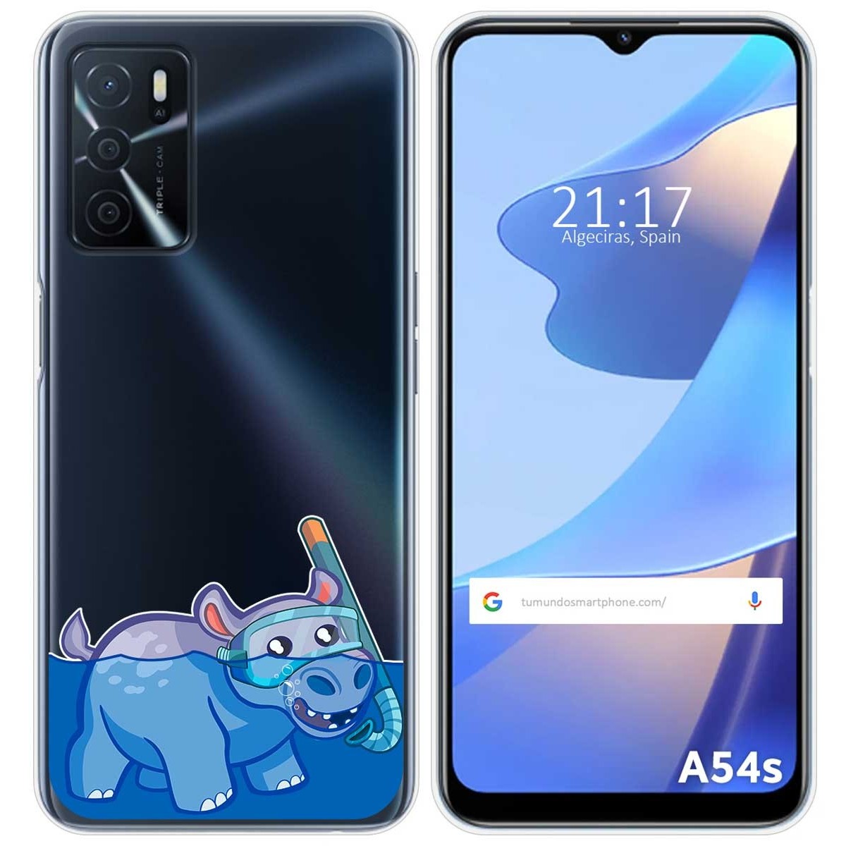 Funda Silicona Transparente para Oppo A54s diseño Hipo Dibujos
