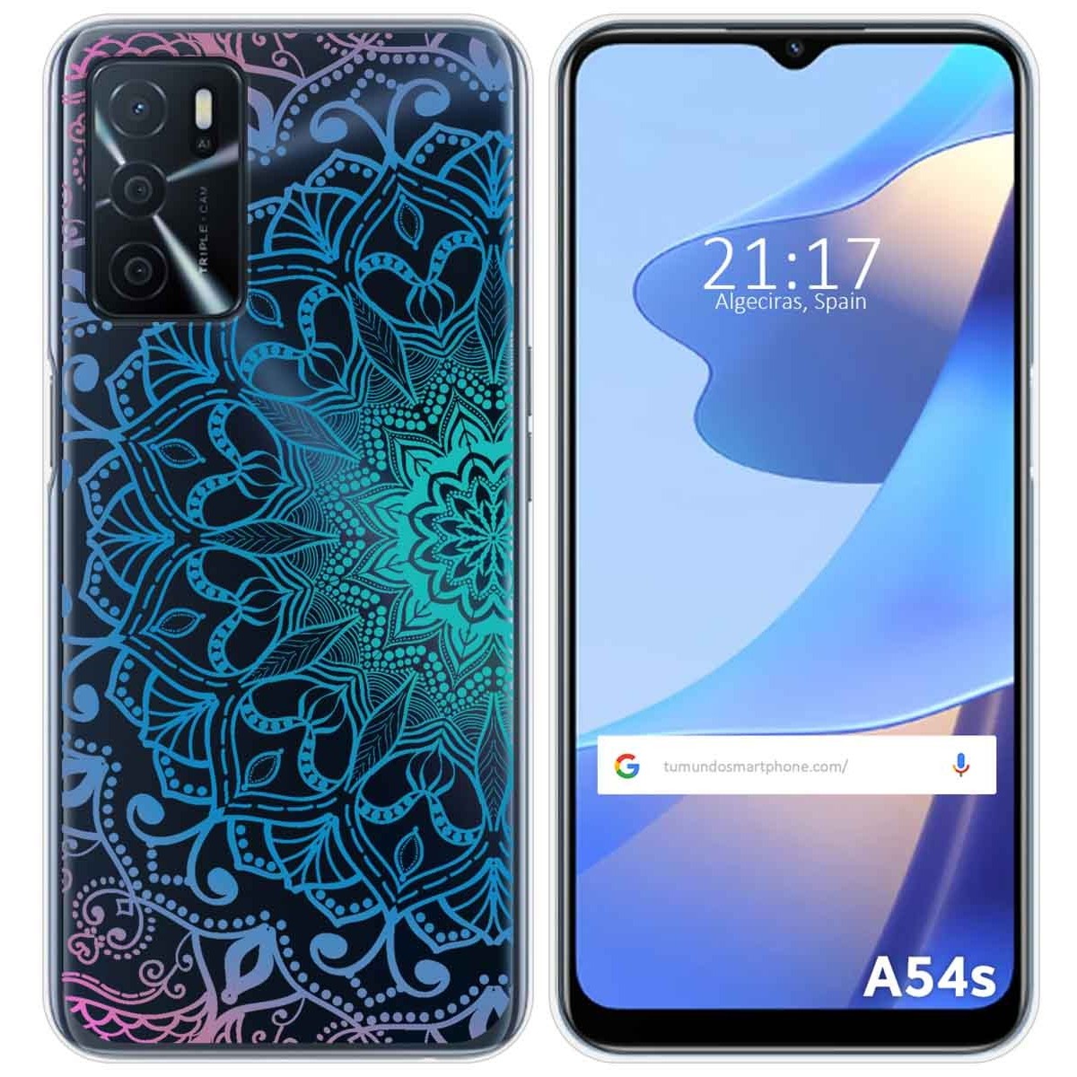 Funda Silicona Transparente para Oppo A54s diseño Mandala Dibujos