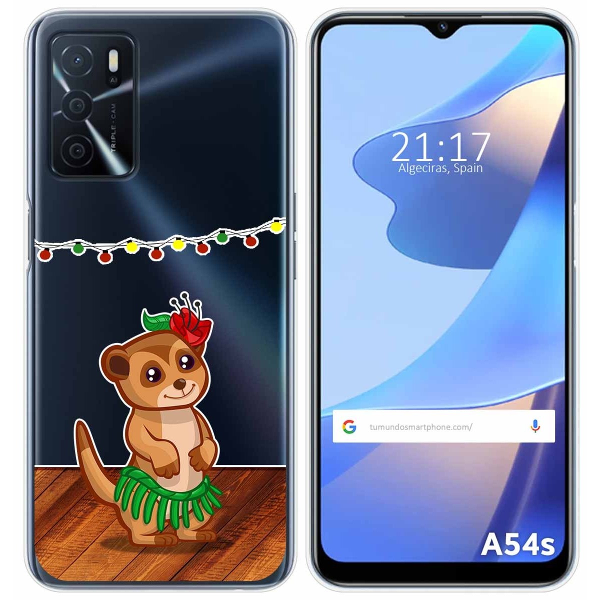 Funda Silicona Transparente para Oppo A54s diseño Suricata Dibujos