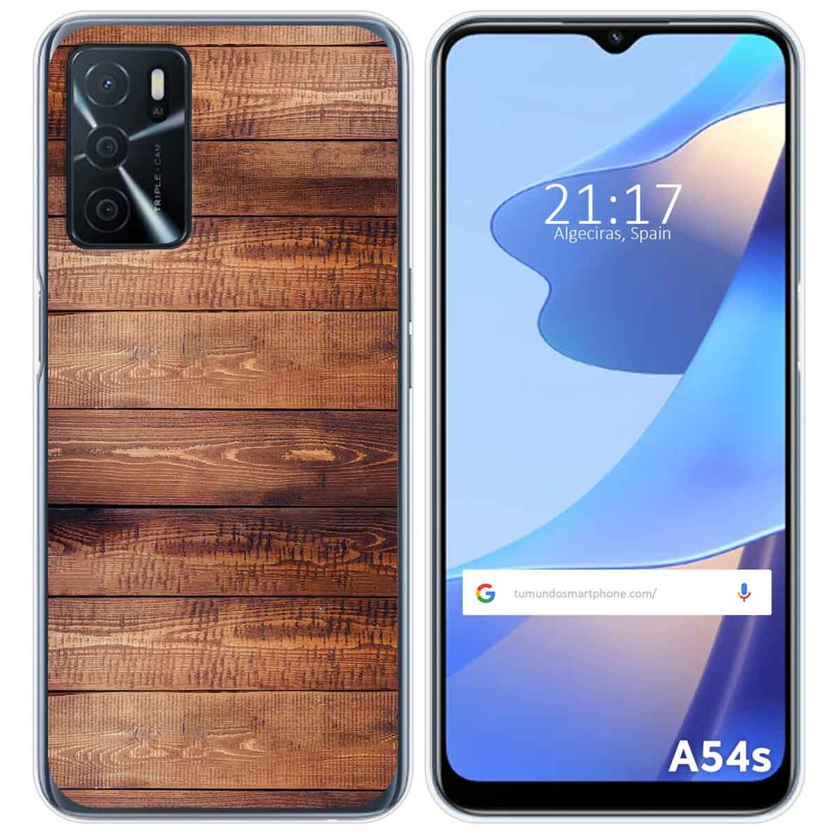 Funda Silicona para Oppo A54s diseño Madera 02 Dibujos