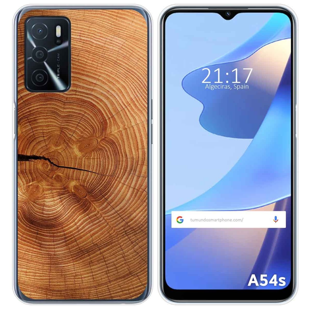 Funda Silicona para Oppo A54s diseño Madera 04 Dibujos