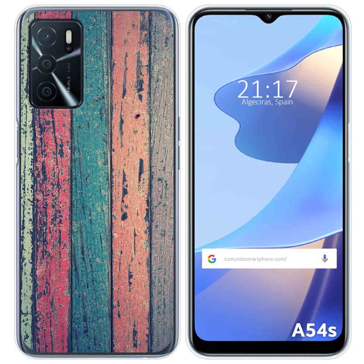 Funda Silicona para Oppo A54s diseño Madera 10 Dibujos