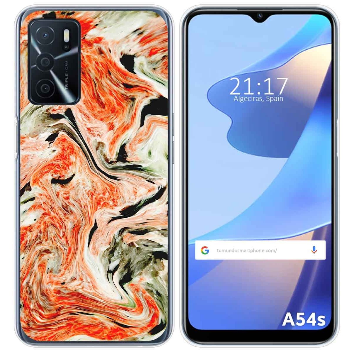 Funda Silicona para Oppo A54s diseño Mármol 12 Dibujos