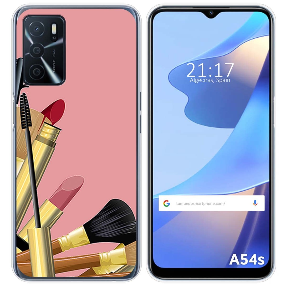 Funda Silicona para Oppo A54s diseño Brochas Dibujos