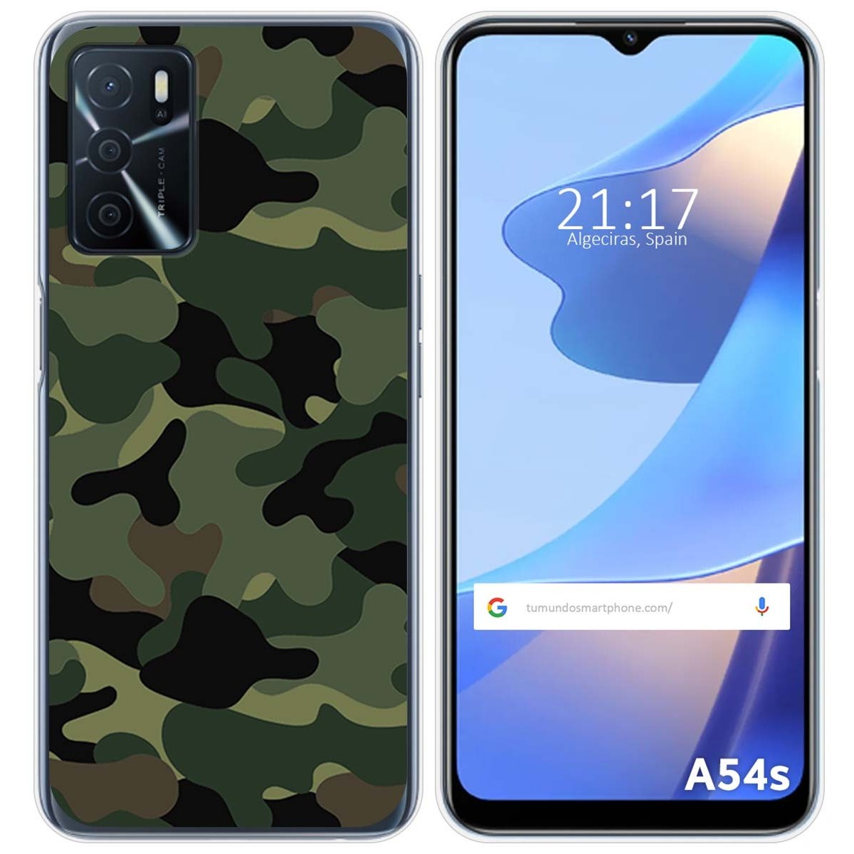 Funda Silicona para Oppo A54s diseño Camuflaje Dibujos