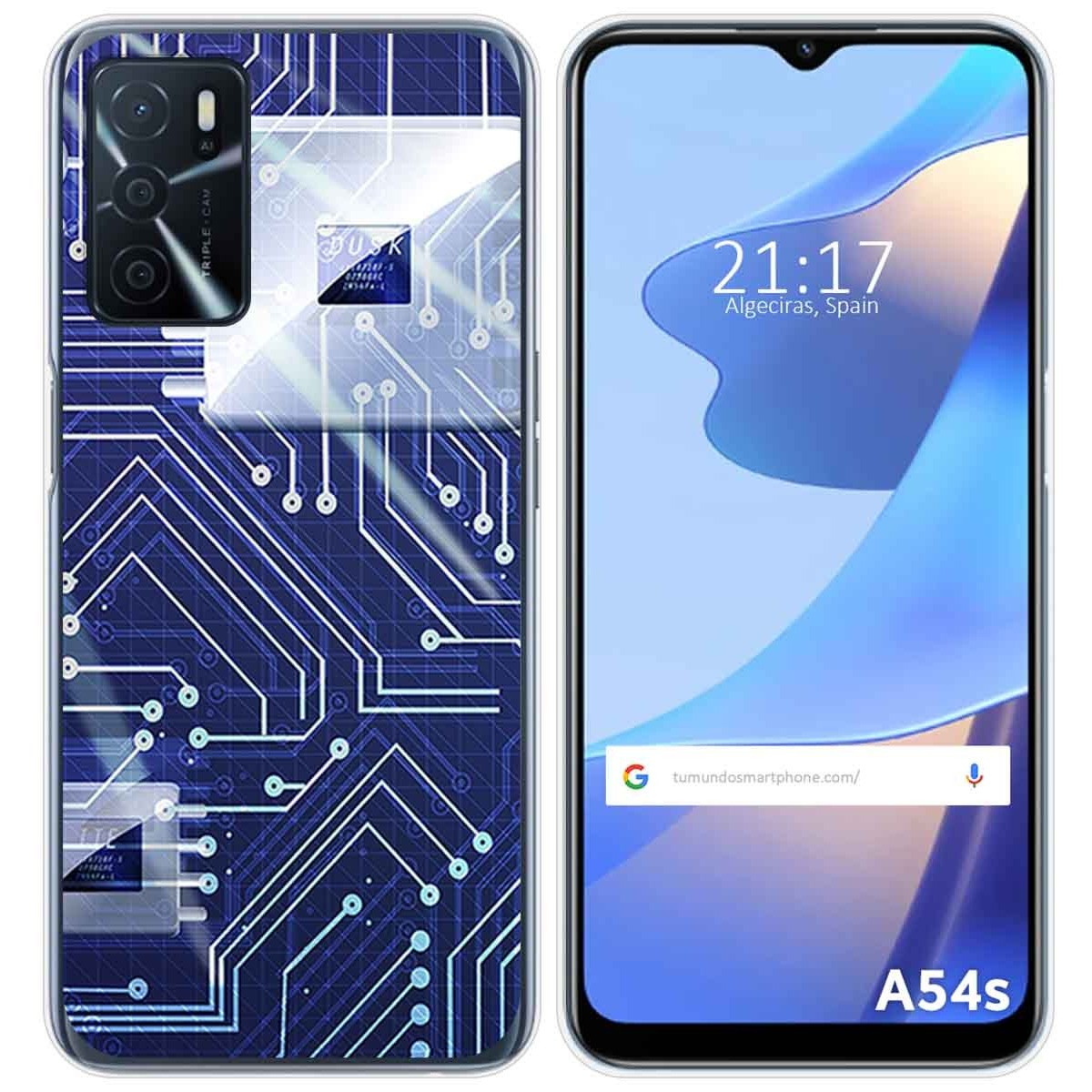 Funda Silicona para Oppo A54s diseño Circuito Dibujos