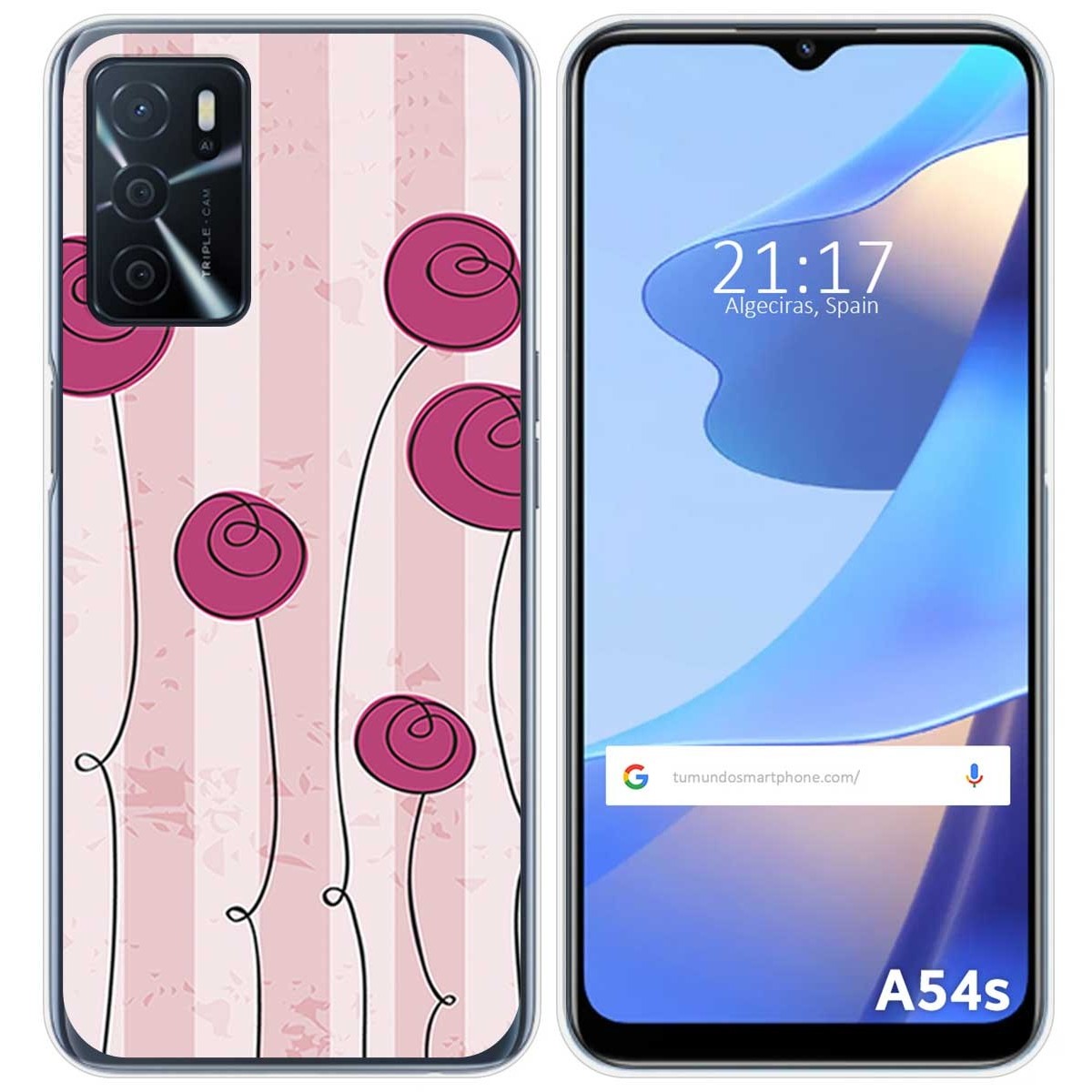 Funda Silicona para Oppo A54s diseño Flores Vintage Dibujos