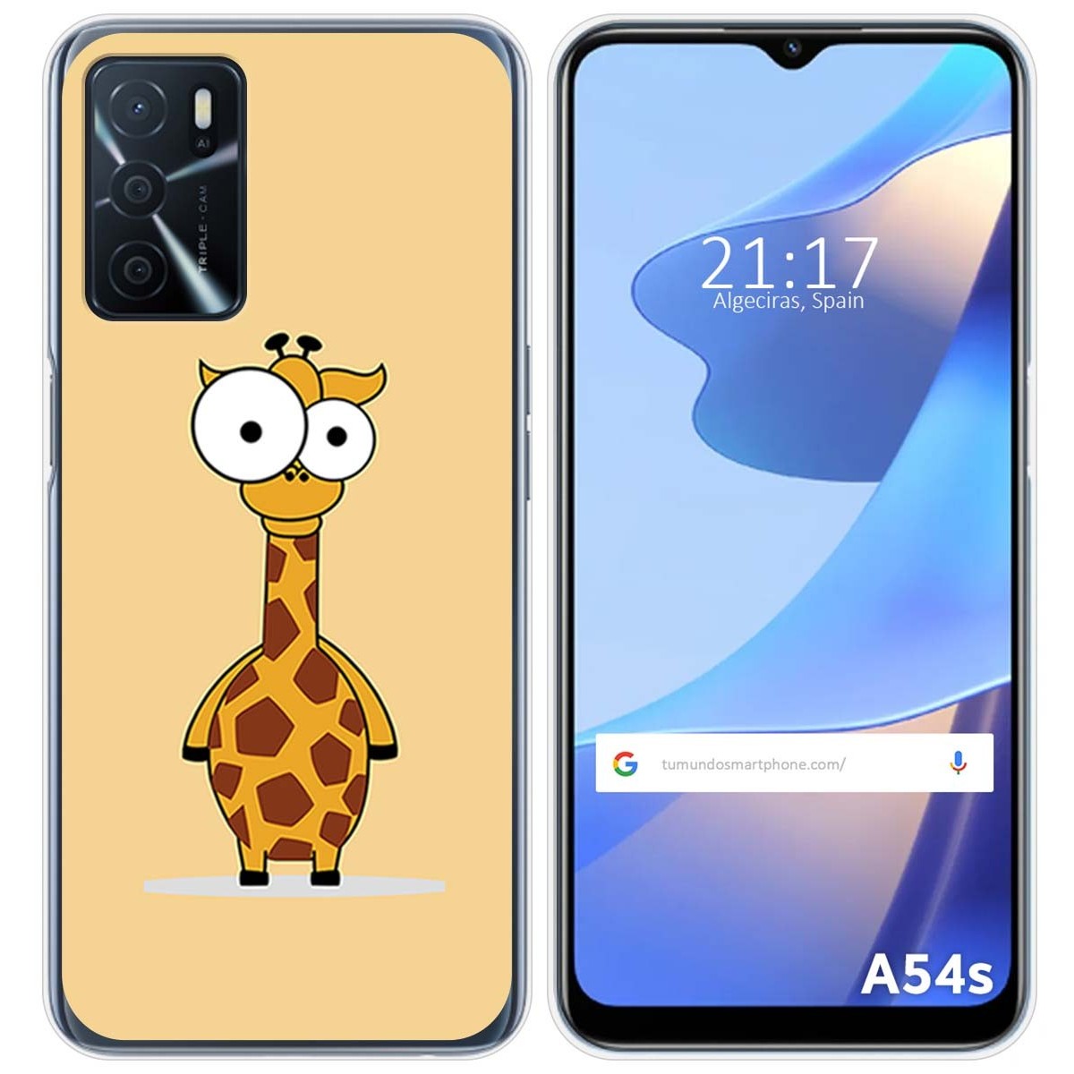 Funda Silicona para Oppo A54s diseño Jirafa Dibujos