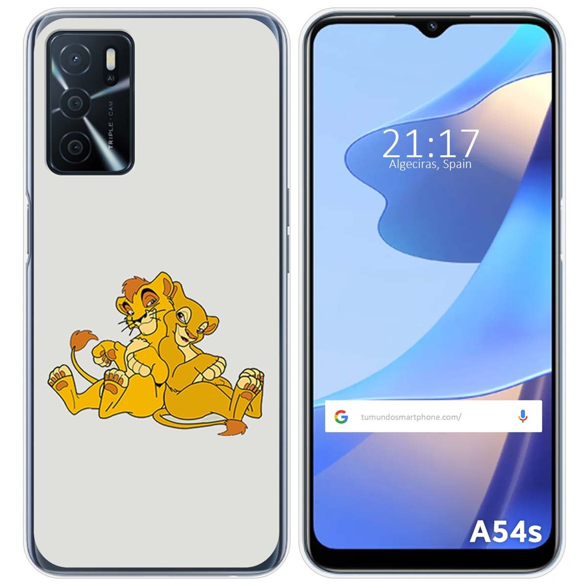 Funda Silicona para Oppo A54s diseño Leones Dibujos
